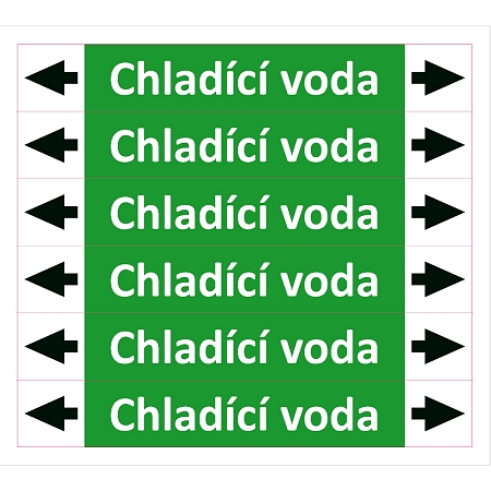 Značení potrubí ISO 20560, chladicí voda